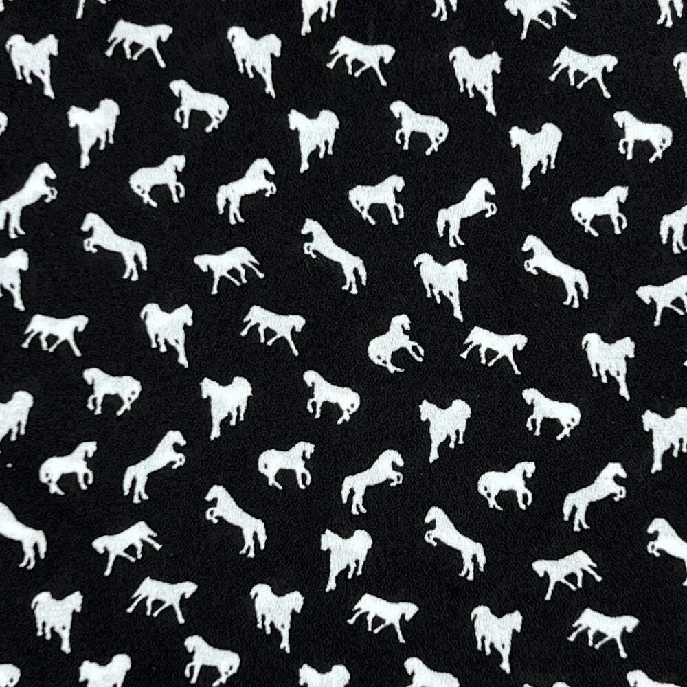 Free People Horse‎ Print Boyfriend Blouse V-Neck Button-Down Shirt Size S - NWOT